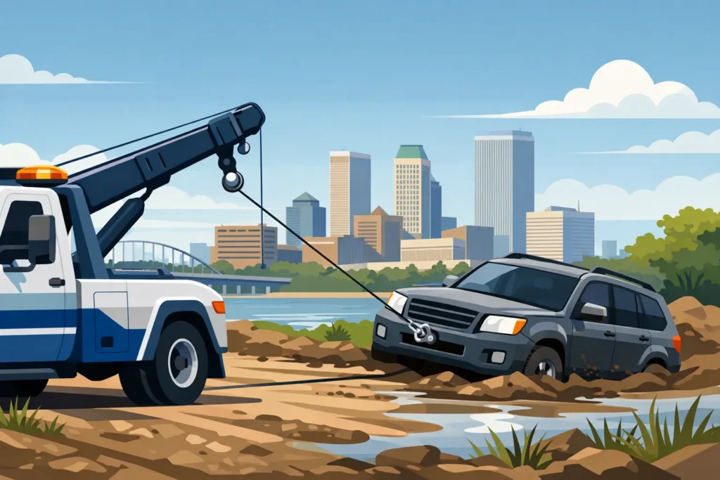 Stuck Vehicle Winch Out Tulsa: What to Expect