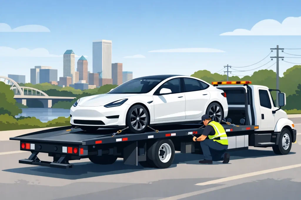 Example Flatbed Transport for Tesla Drivers