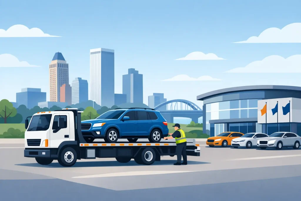 Vehicle Delivery to Dealership Towing in Tulsa