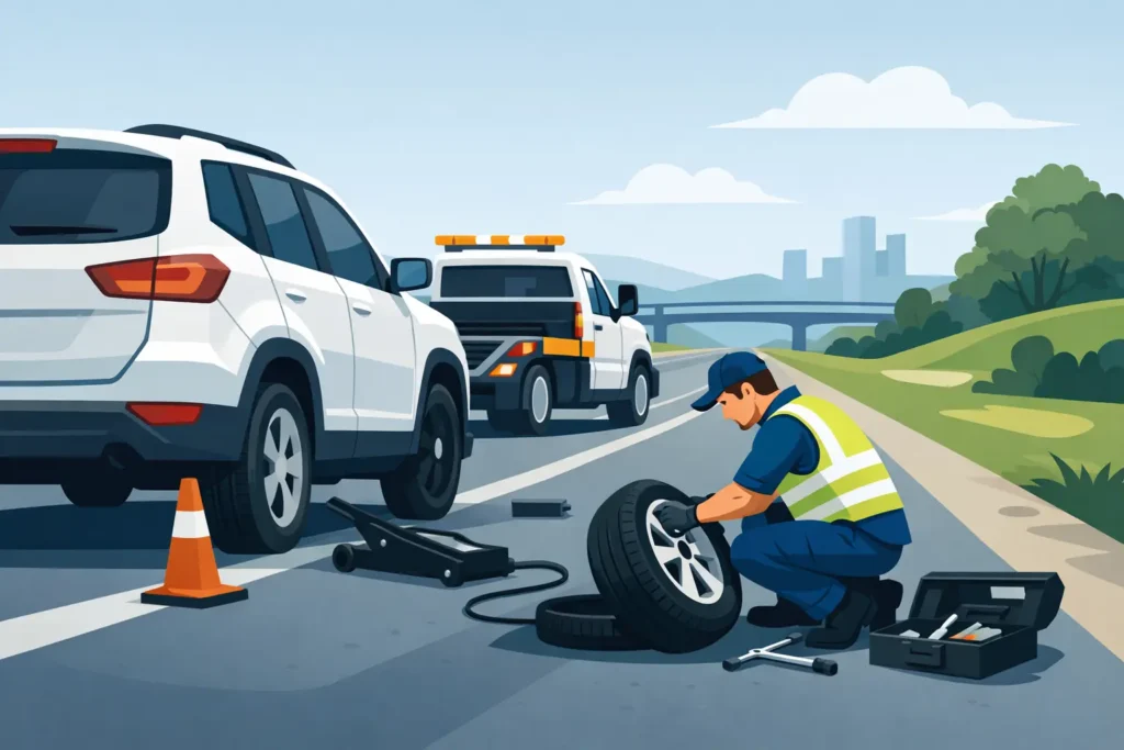 Roadside Tire Service When a Flat Stops You