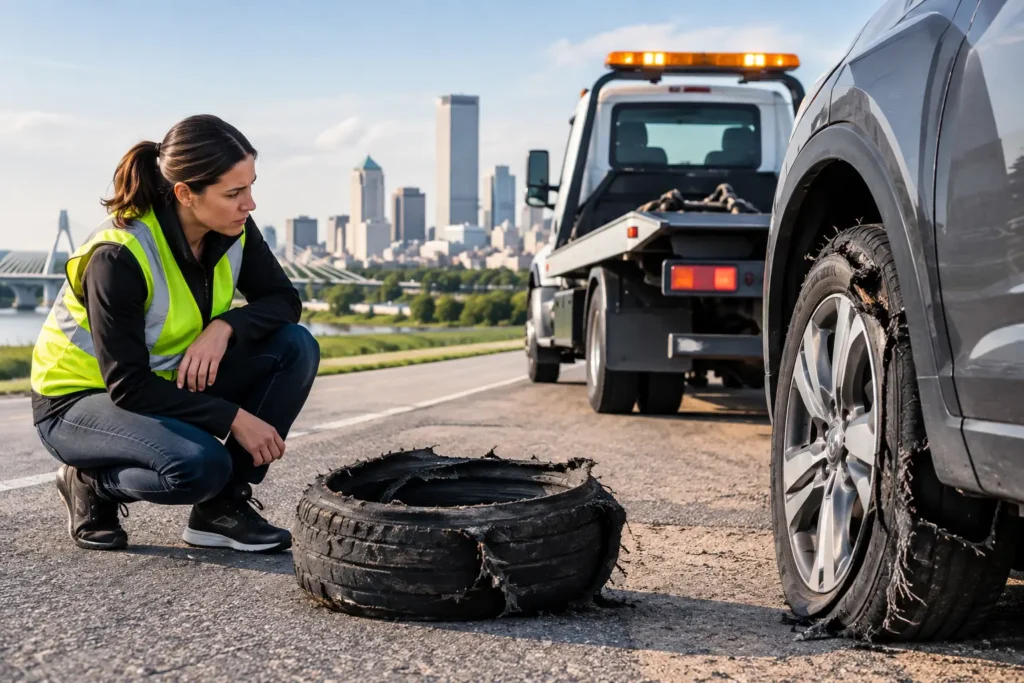 Handling a Tire Blowout Safely on Tulsa Roads
