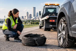 Handling a Tire Blowout Safely on Tulsa Roads